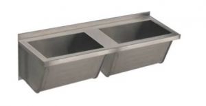 LX1830-DUP Lavapanni doppia vasca in acciaio inox  AISI 304 dim. 1400x450x402 mm
