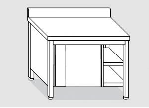 EU03201-11 tavolo armadio ECO cm 110x60x85h  piano alzatina - porte scorrevoli