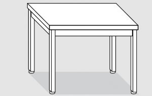 EUG2106-08 tavolo su gambe ECO cm 80x60x85h-piano liscio