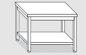 EUG2306-19 tavolo su gambe ECO cm 190x60x85h-piano liscio - ripiano inferiore