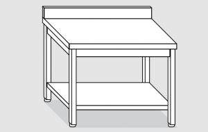 EUG2317-09 tavolo su gambe ECO cm 90x70x85h-piano con alzatina - ripiano inferiore
