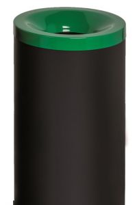 T770018 Gettacarte antifuoco corpo metallo nero coperchio Verde 50 litri