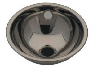 LX1070 Lavabo sferico in acciaio inox scarico centrale 360X390X150 mm - SATINATO - 