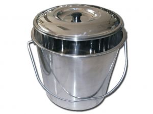 GI-26577 - CESTINO ACCIAIO INOX con coperchio - 15 litri